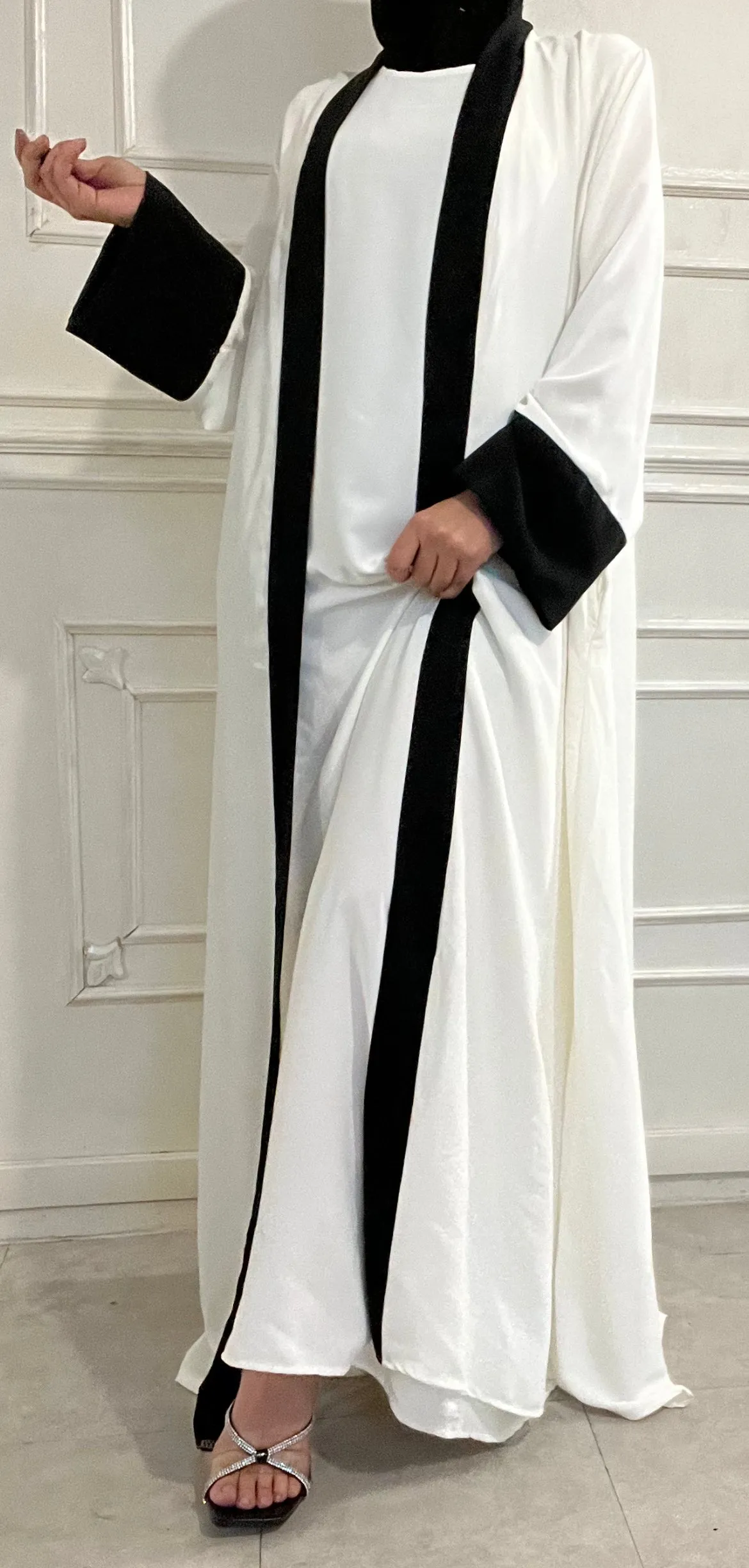 ABAYA KIMONO NIDA BLANC