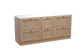 Balmani Lemon meuble salle de bains à poser 180 x 55 cm chêne vieilli avec Stretto tablette simple ou double en solid surface bl