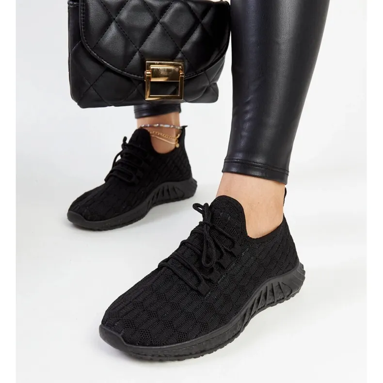 Baskets Milena en tissu noir le noir