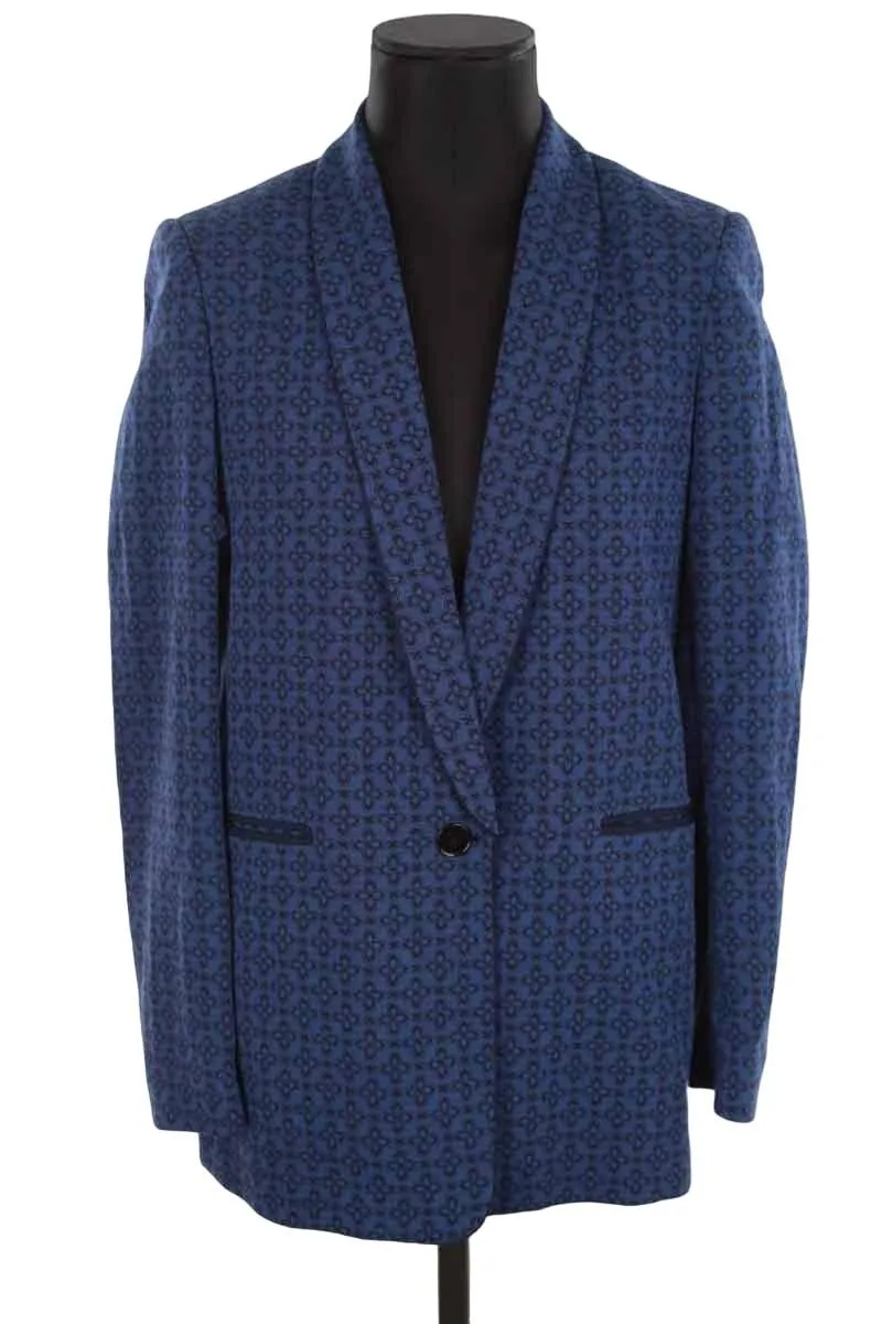 Blazer en coton Sandro bleu. Matière principale coton. Taille 38.