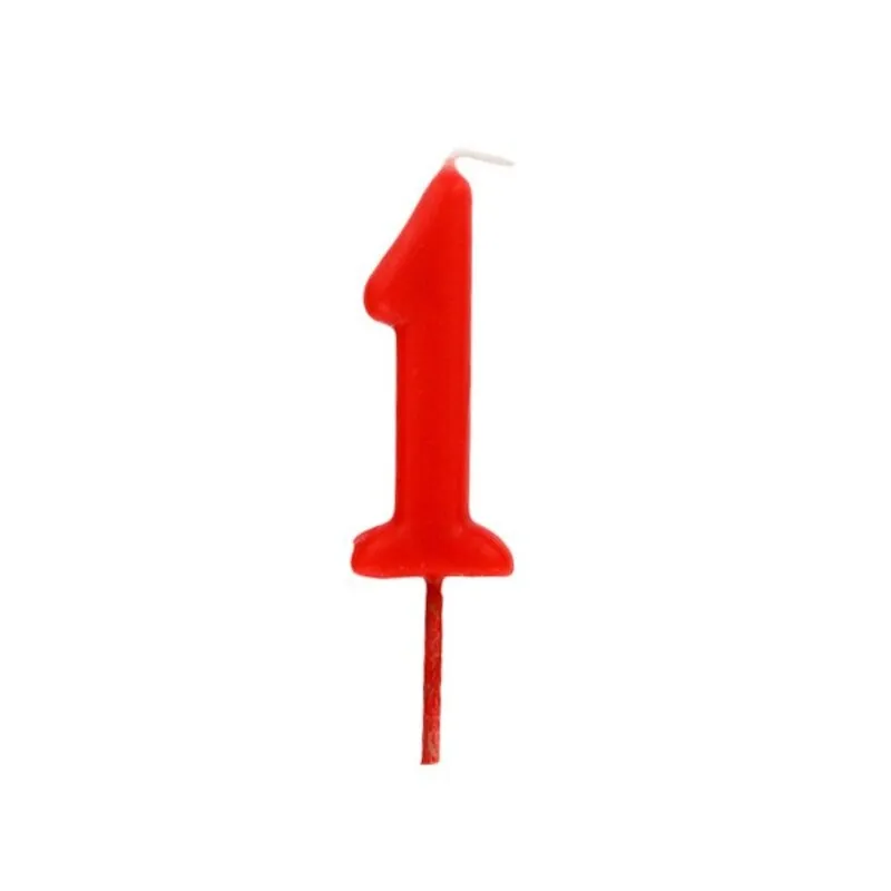 Bougie anniversaire chiffre 1 Rouge Patisdecor 