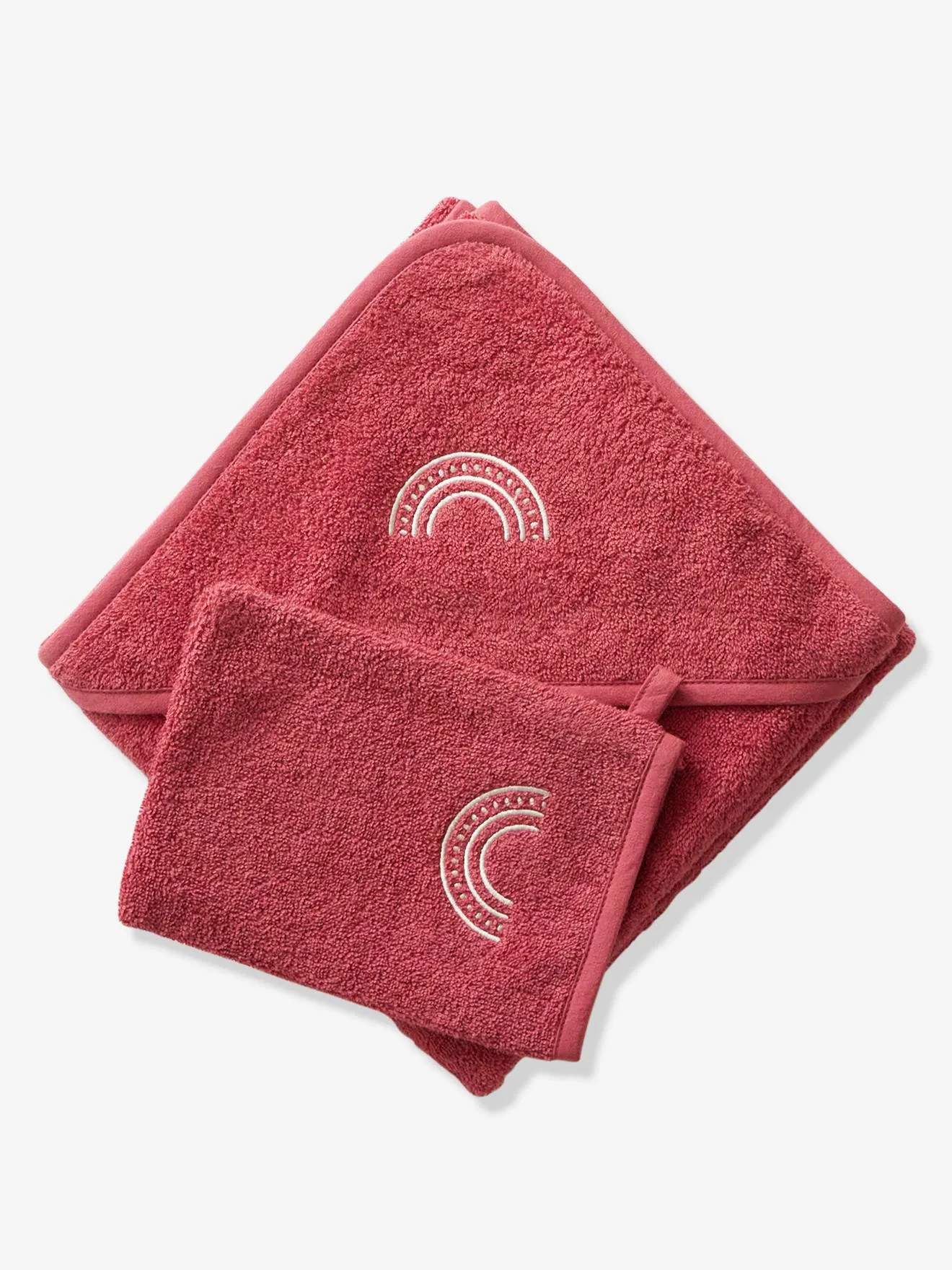 Cape de bain personnalisable + gant de toilette marine - Vertbaudet