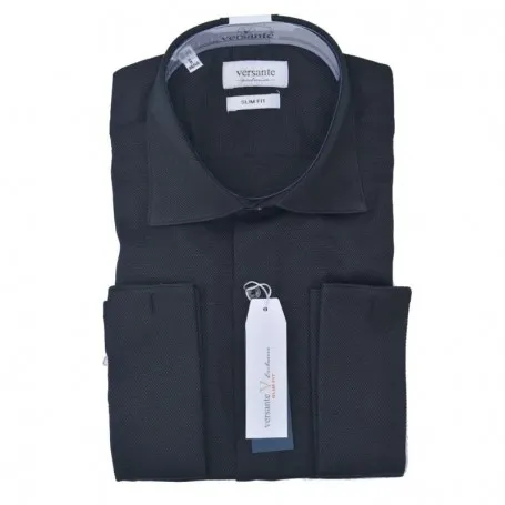 Chemise homme slim fit noire – Élégance classique – CHM1046