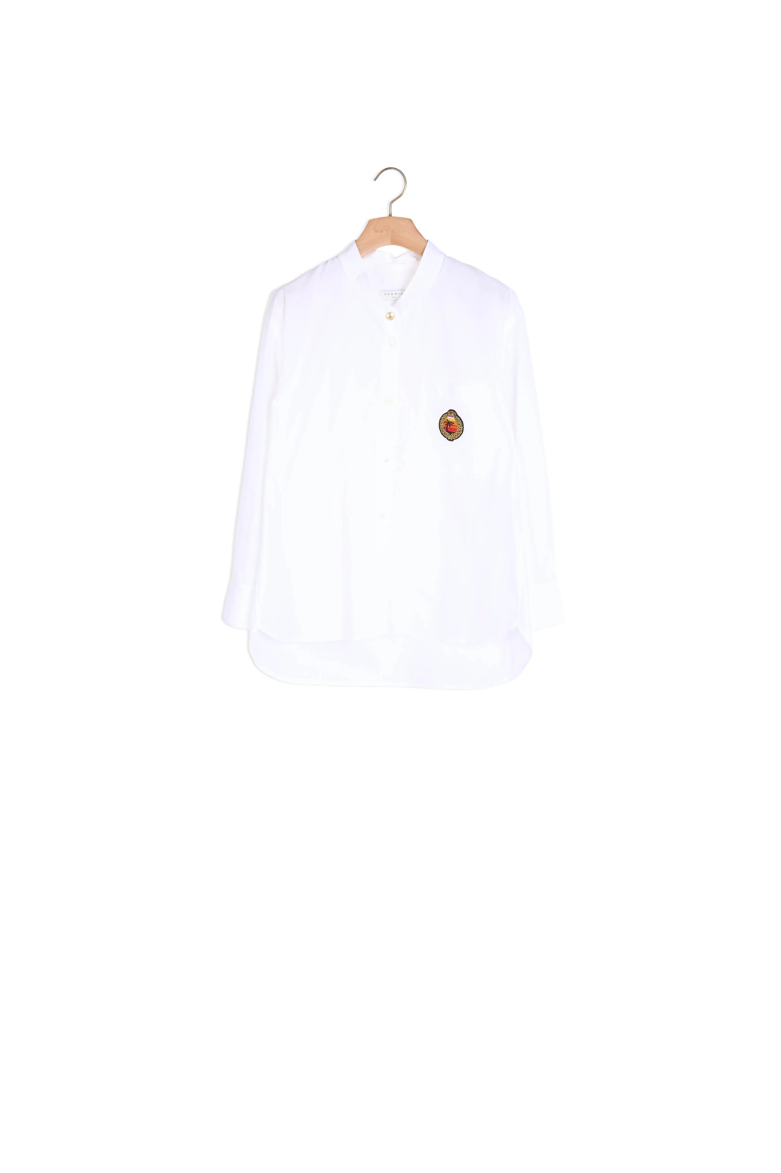 Chemise manches longues à col officier