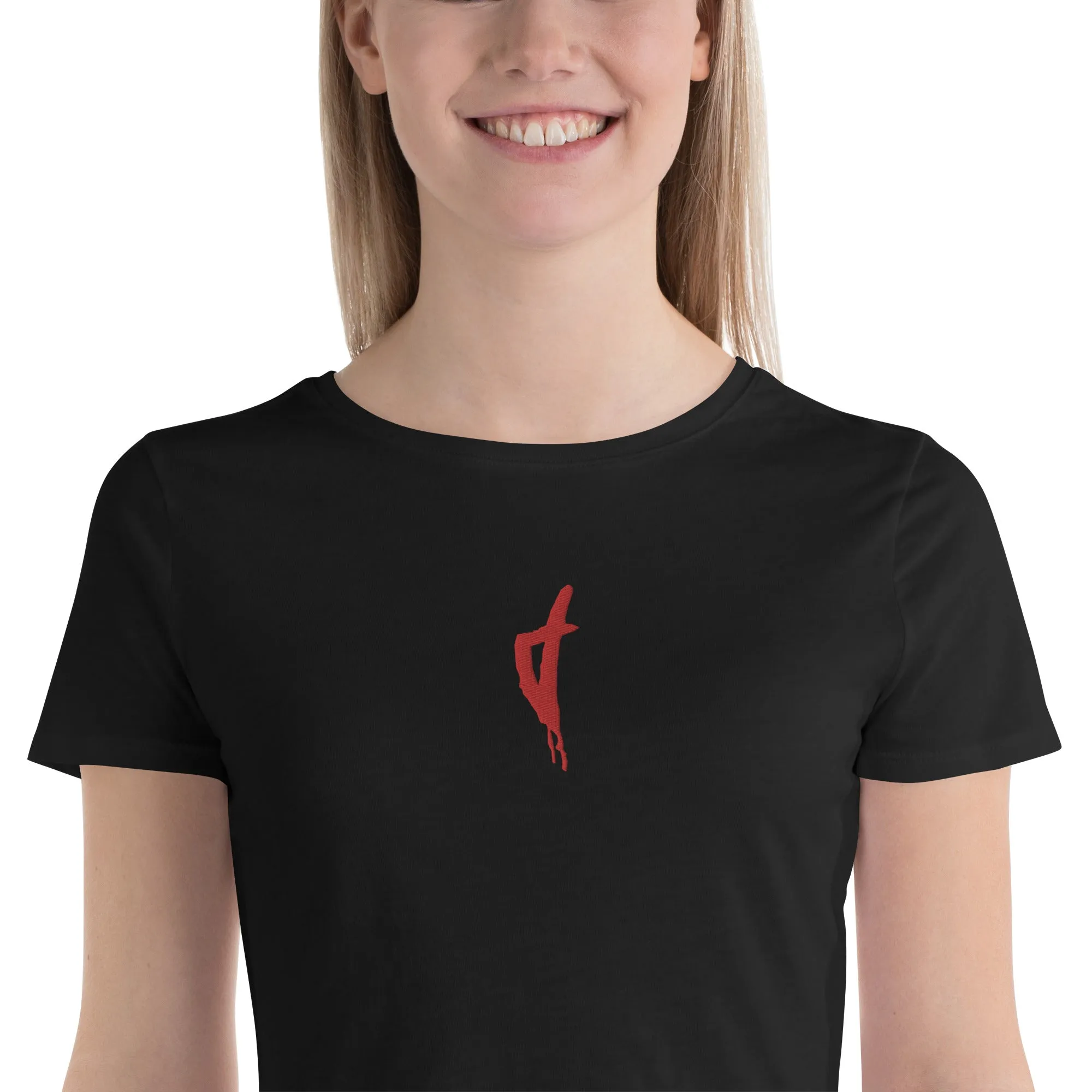 Crop-Tops Brodé Corse Rouge
