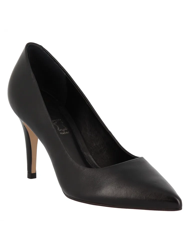 escarpins classiques bello passo cuir noir 08 cm