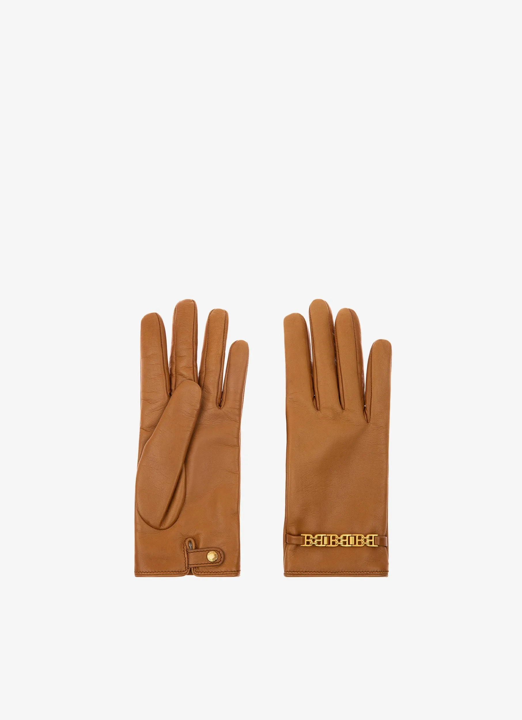 Gants B-Chain En Cuir Marron