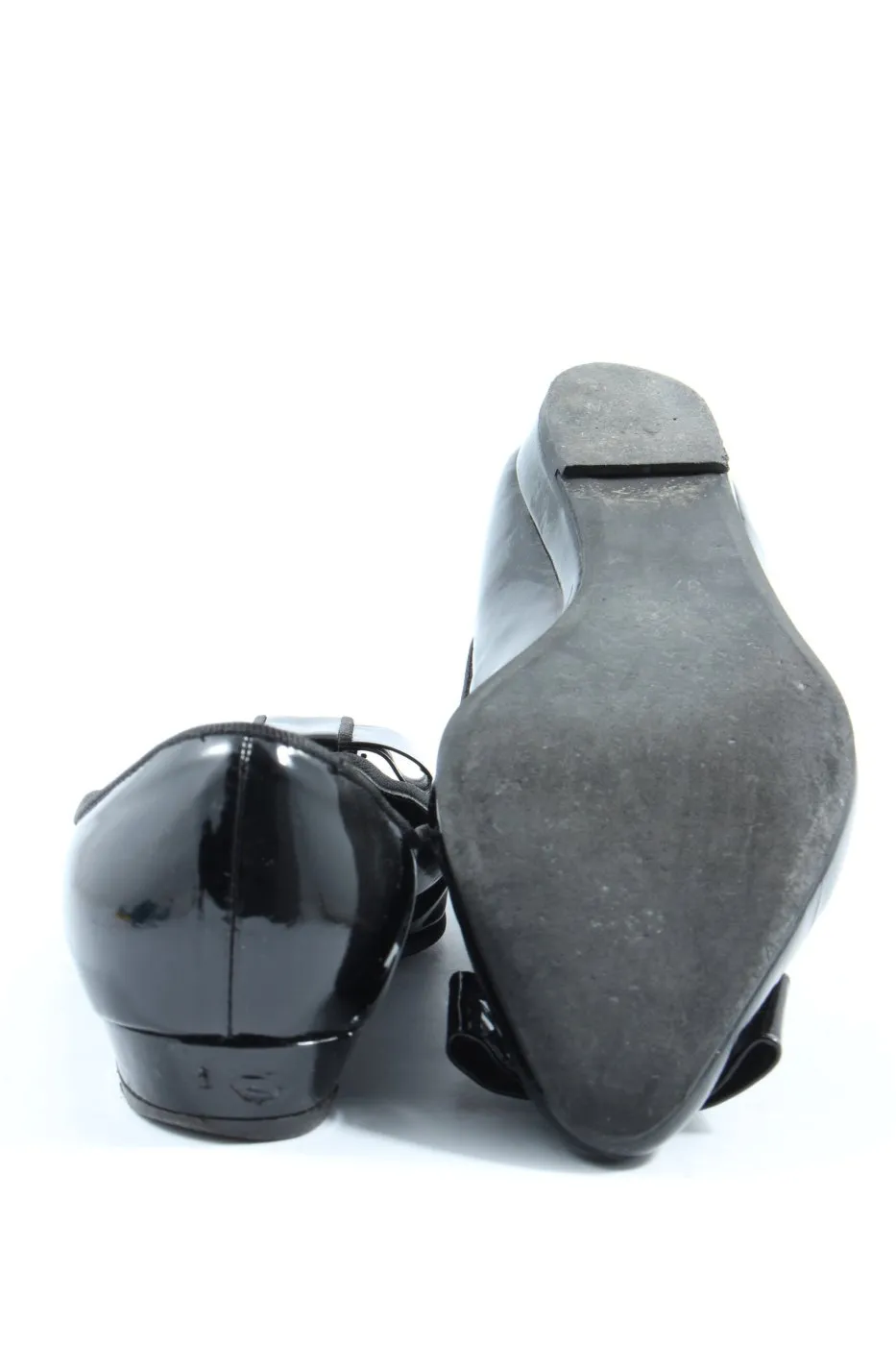 Henry Moss Ballerines en cuir verni noir élégant