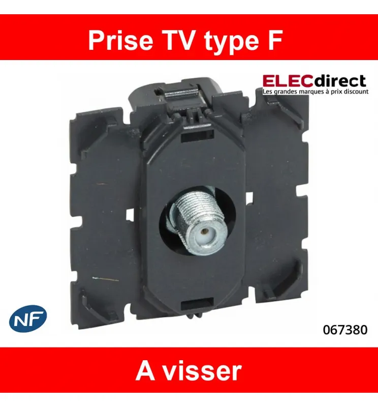 Legrand - Prise TV Céliane - simple - type ''F'' 0-2 400 MHz - à visser - Réf : 067380
