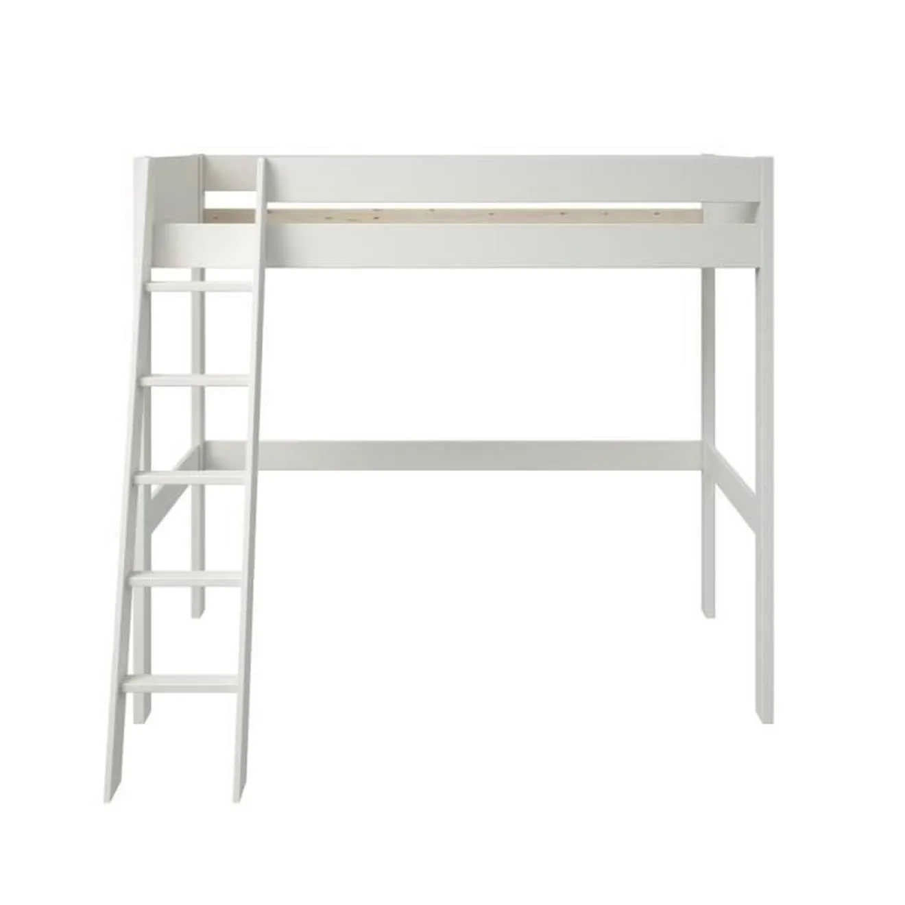 Lit mezzanine en pin blanc 90x200 Edouard blanc - Alfred & Compagnie
