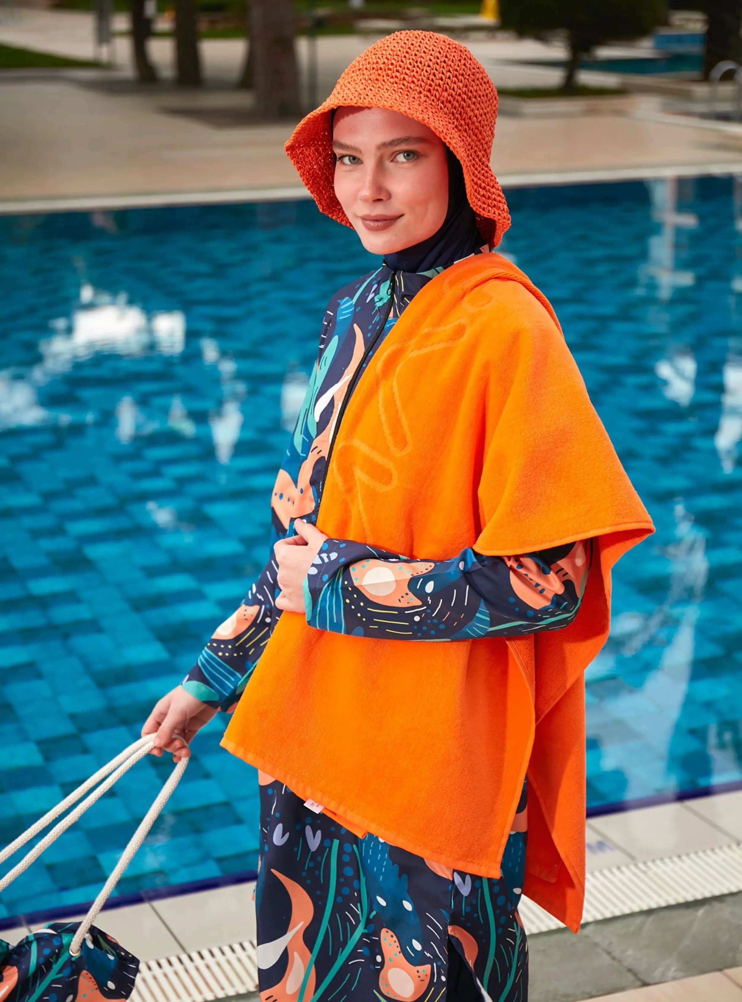 Orange - Unlined - Beach Towel