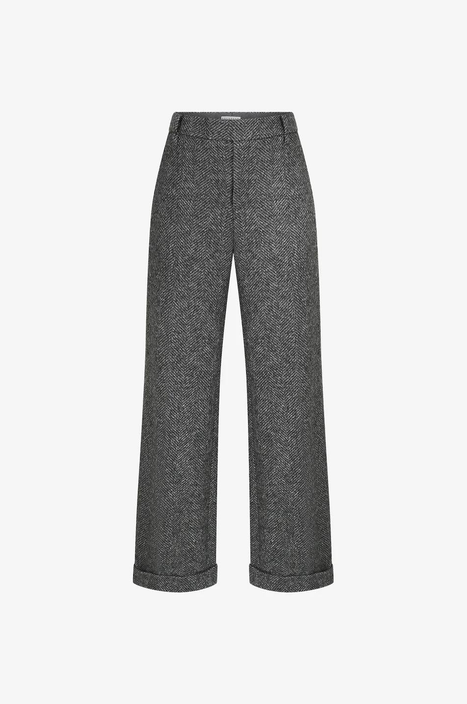 Pantalon à chevrons en laine et alpaga Loose Flared Monile