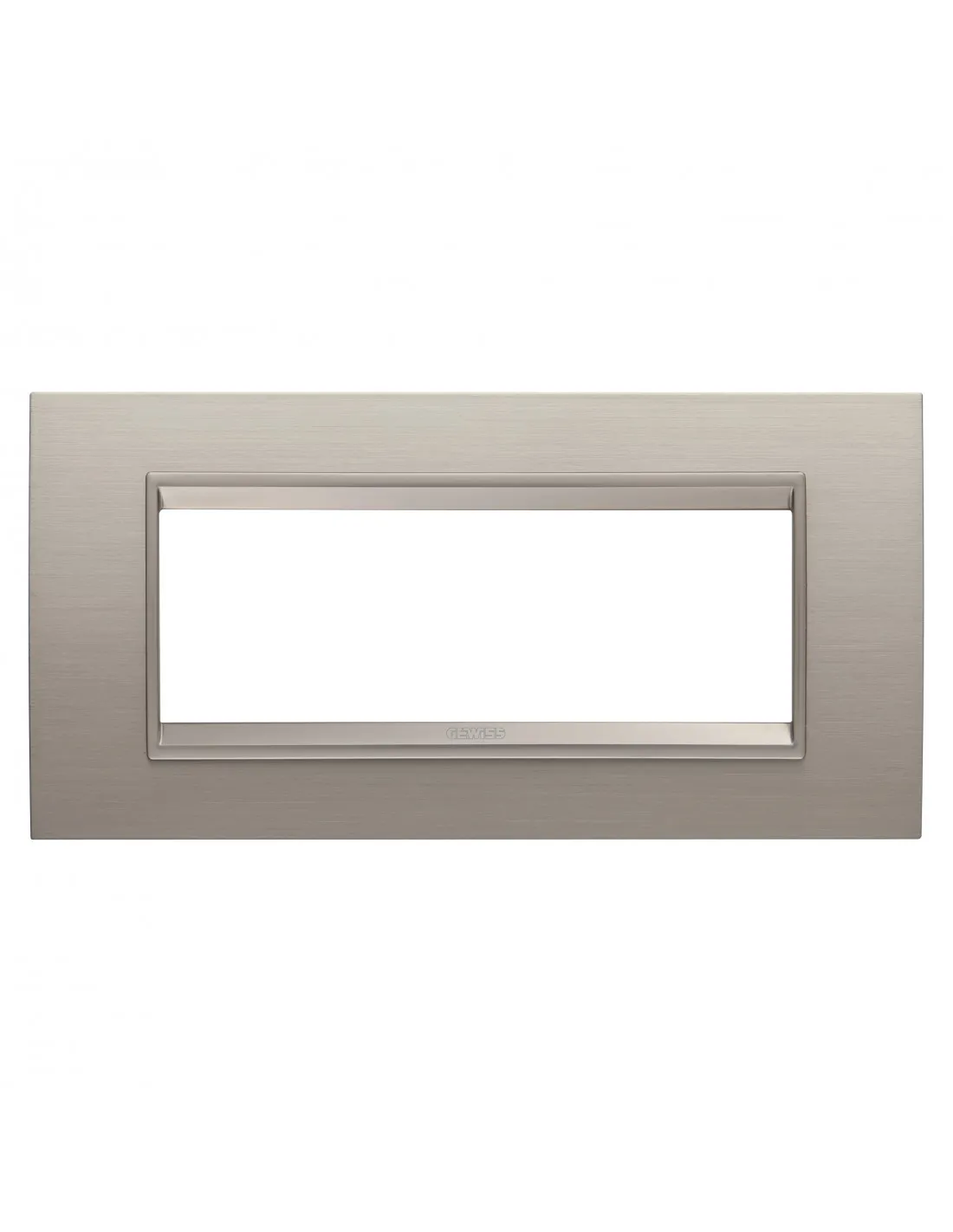 PLAQUE LUX RECT. 6P MÉTAL ALU GEWISS GW16206XS