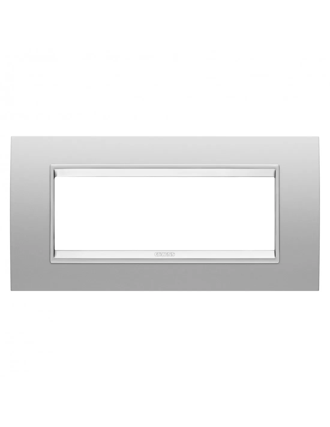 PLAQUE LUX RECT. 6P MÉTAL GRIS GEWISS GW16206XR