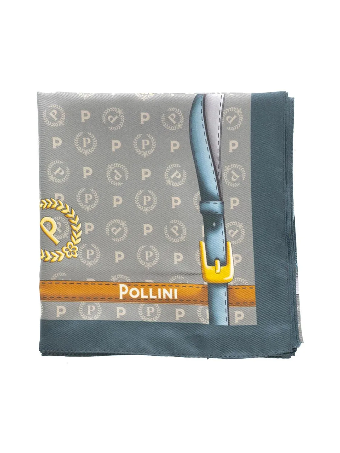 Pollini Twill Écharpe Imprimée Gris Et Bleu - Achetez À Prix Outlet!
