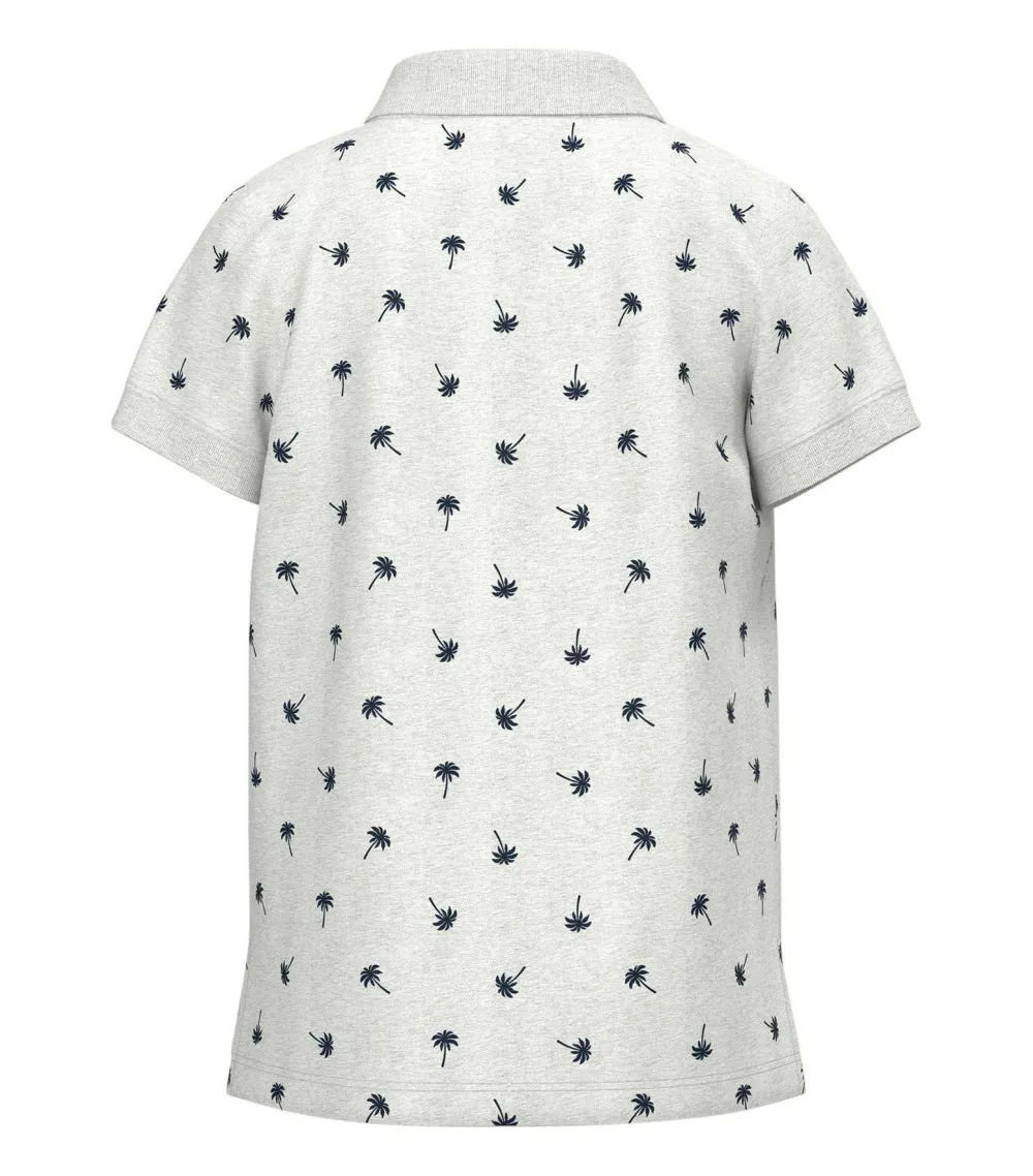 Polo avec des manches courtes et un col boutonné Junior Garçon Name It en coton gris clair