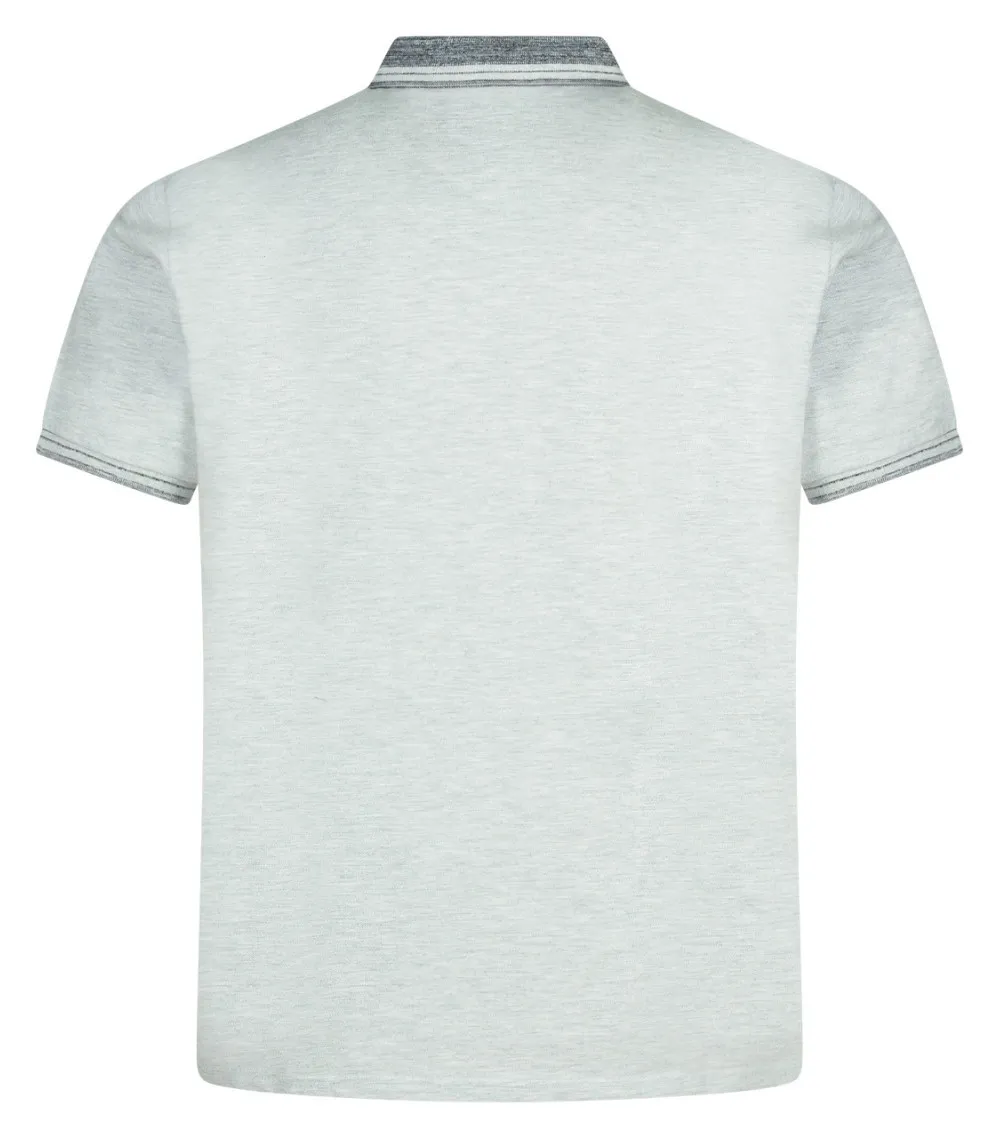 Polo avec manches courtes et col boutonné Monte Carlo coton gris maille piquée