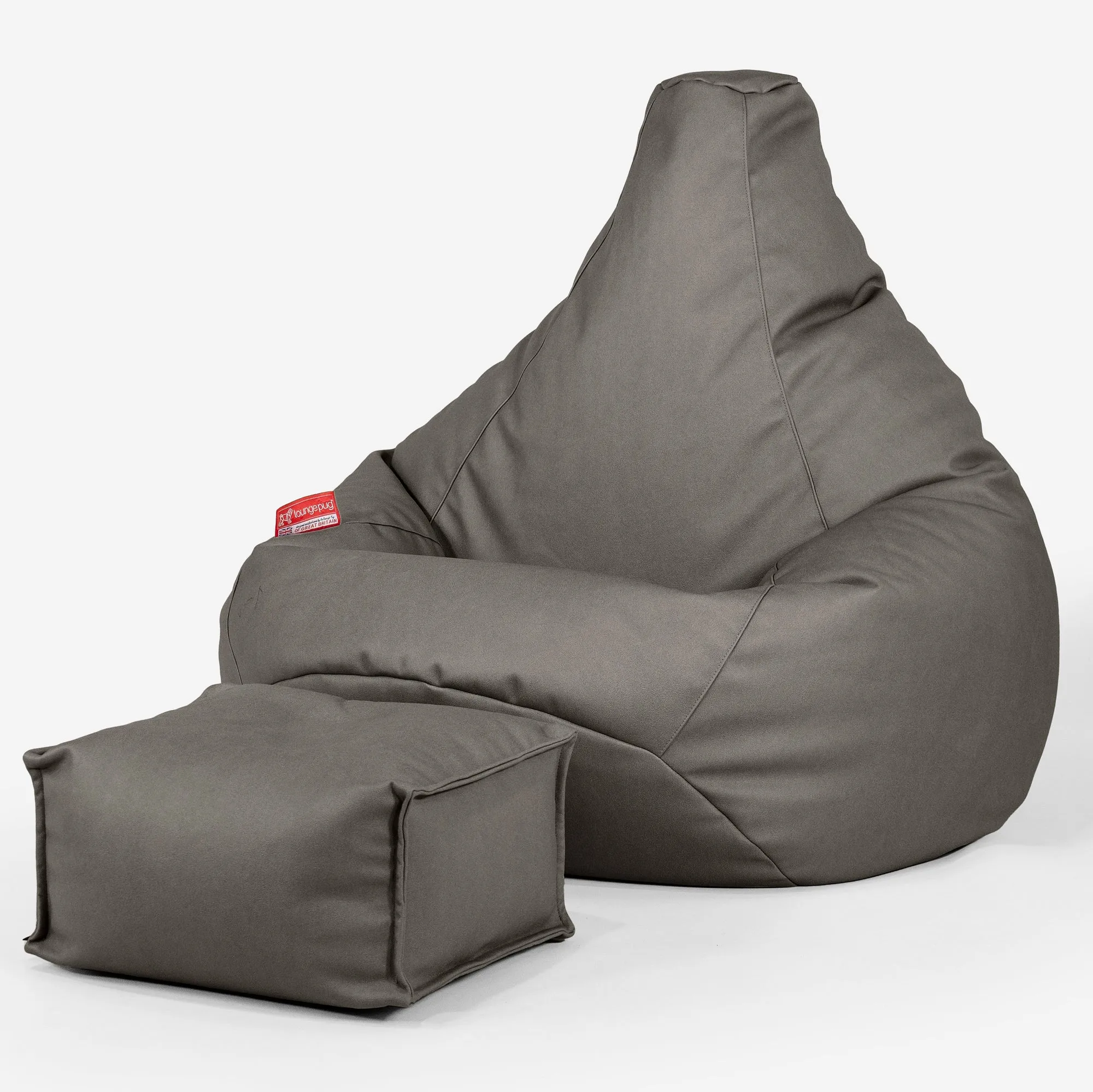 Pouf Poire Gamer - Cuir Végan Gris