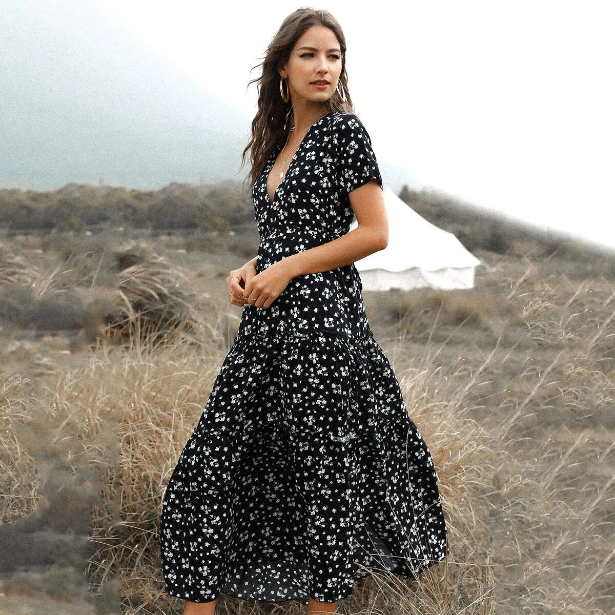 Robe Bohème Noir vintage