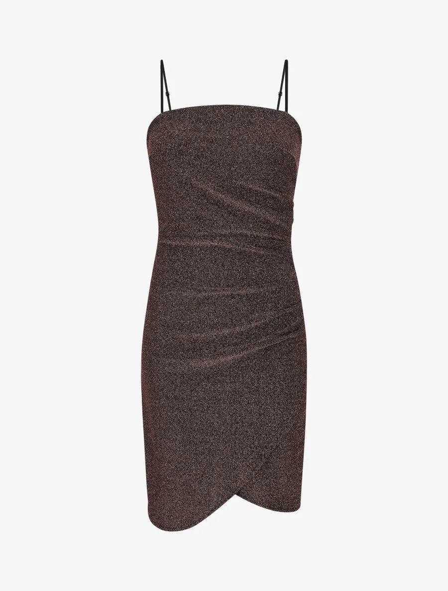 Robe drapée moulante pailletée - Rose