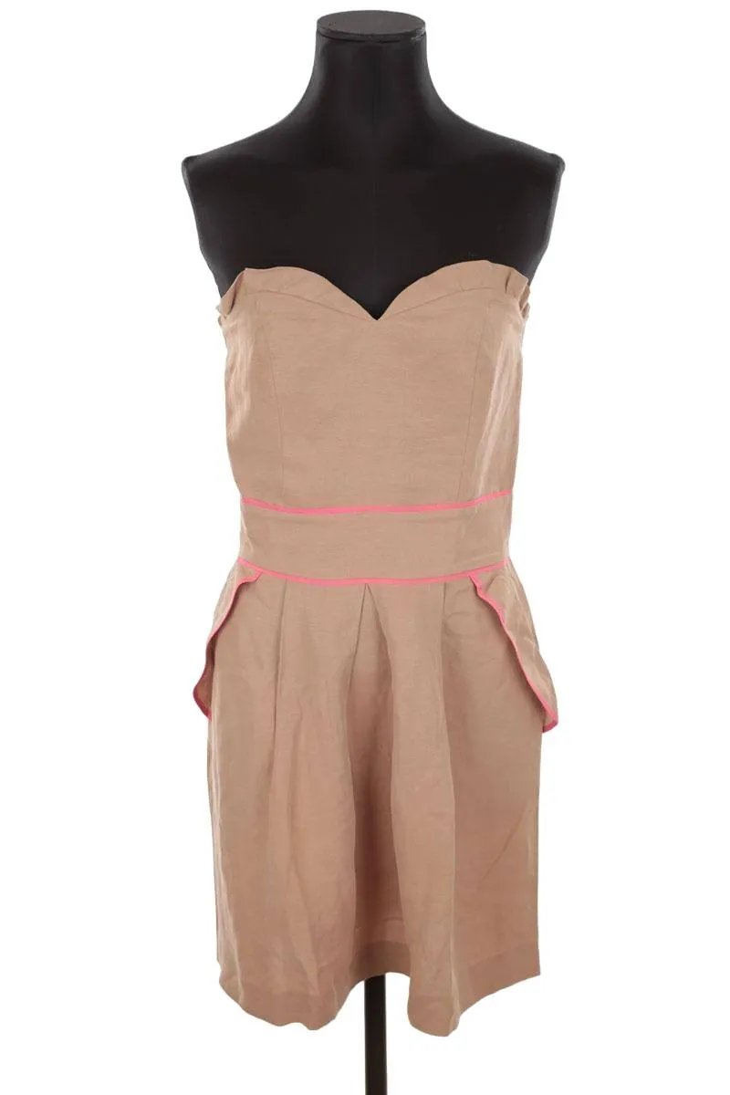 Robe en coton Sandro beige. Matière principale coton. Taille S.