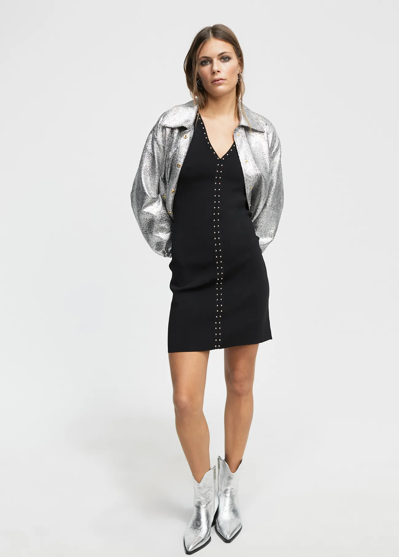 Robe en maille clous
