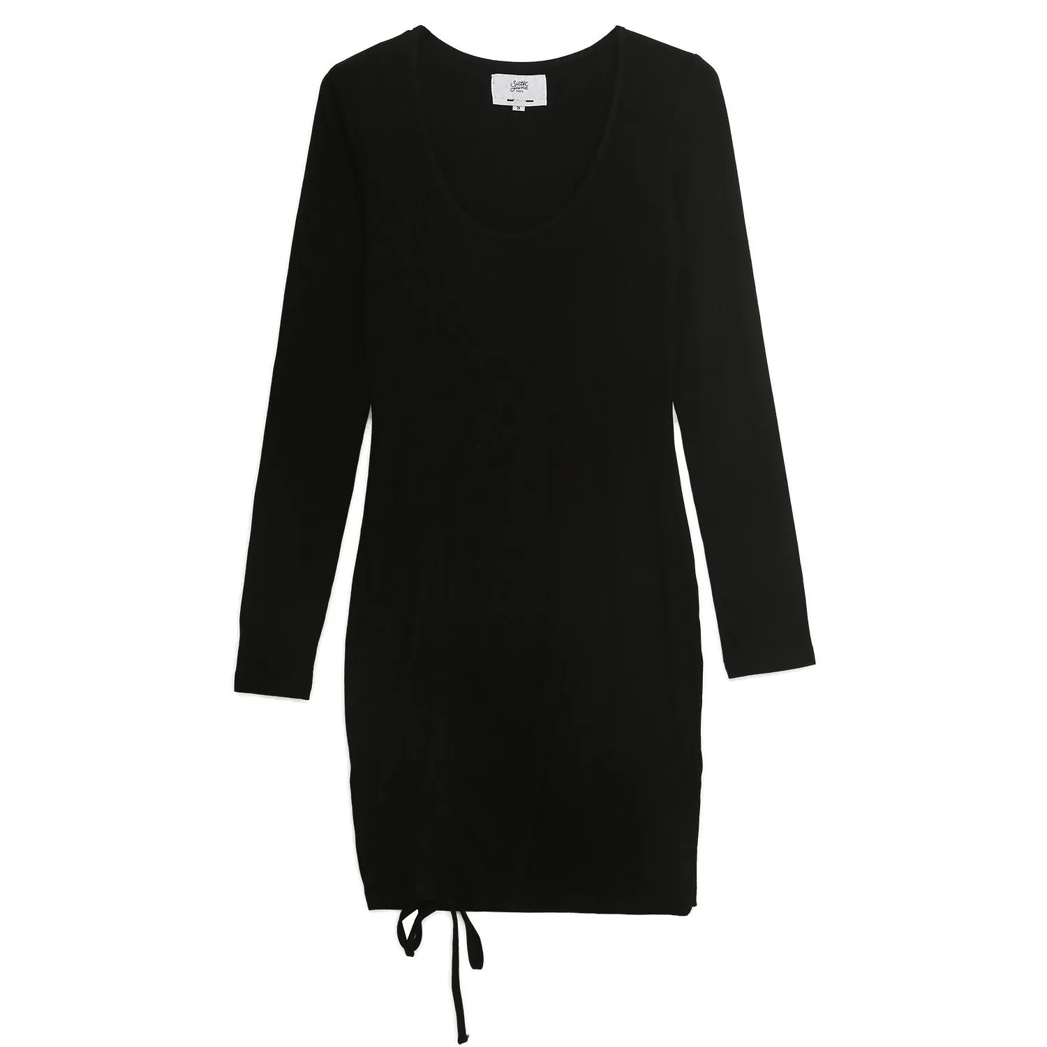 Robe froncée encolure sexy Noir