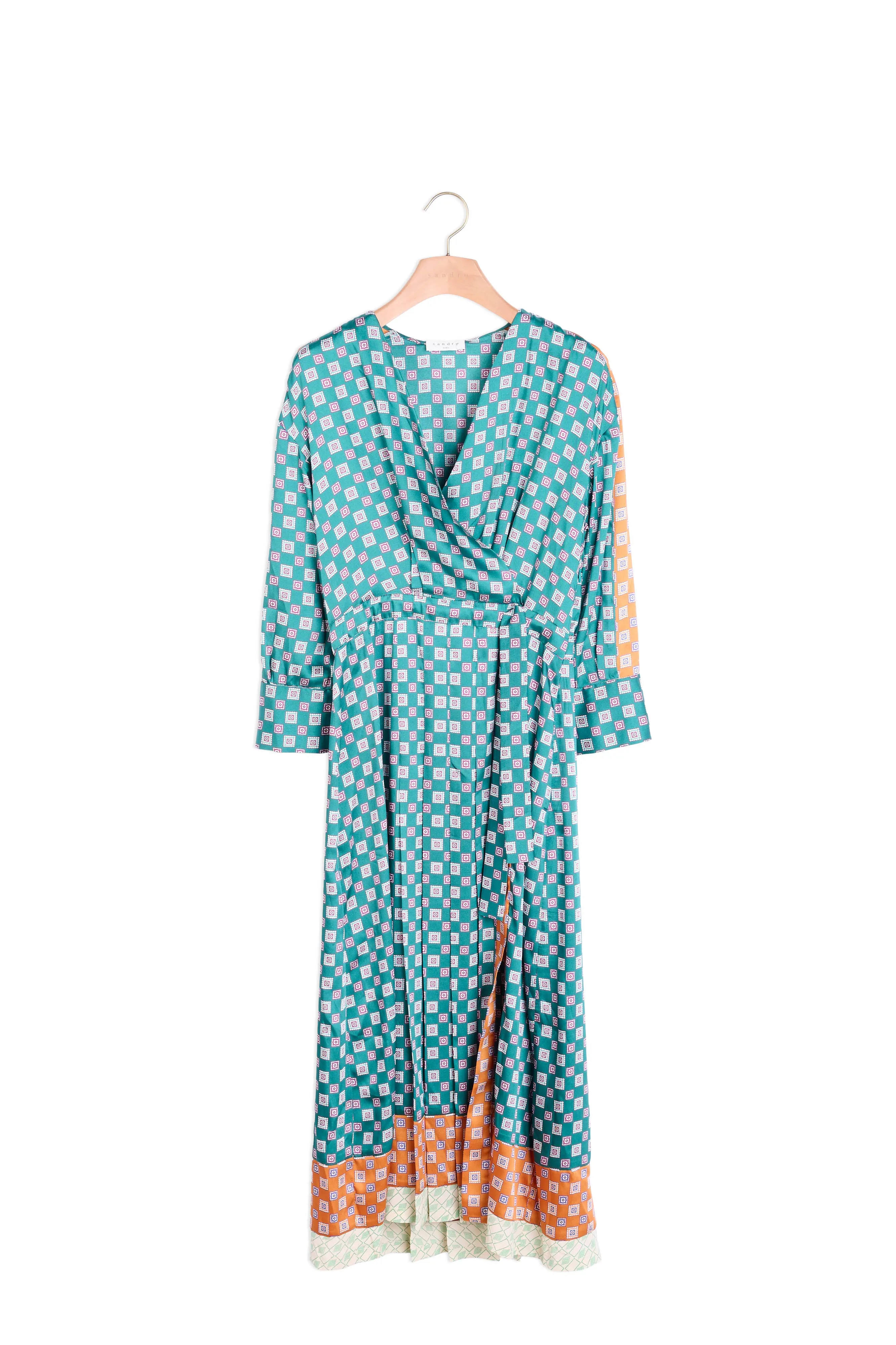 Robe longue en patchwork d'imprimés