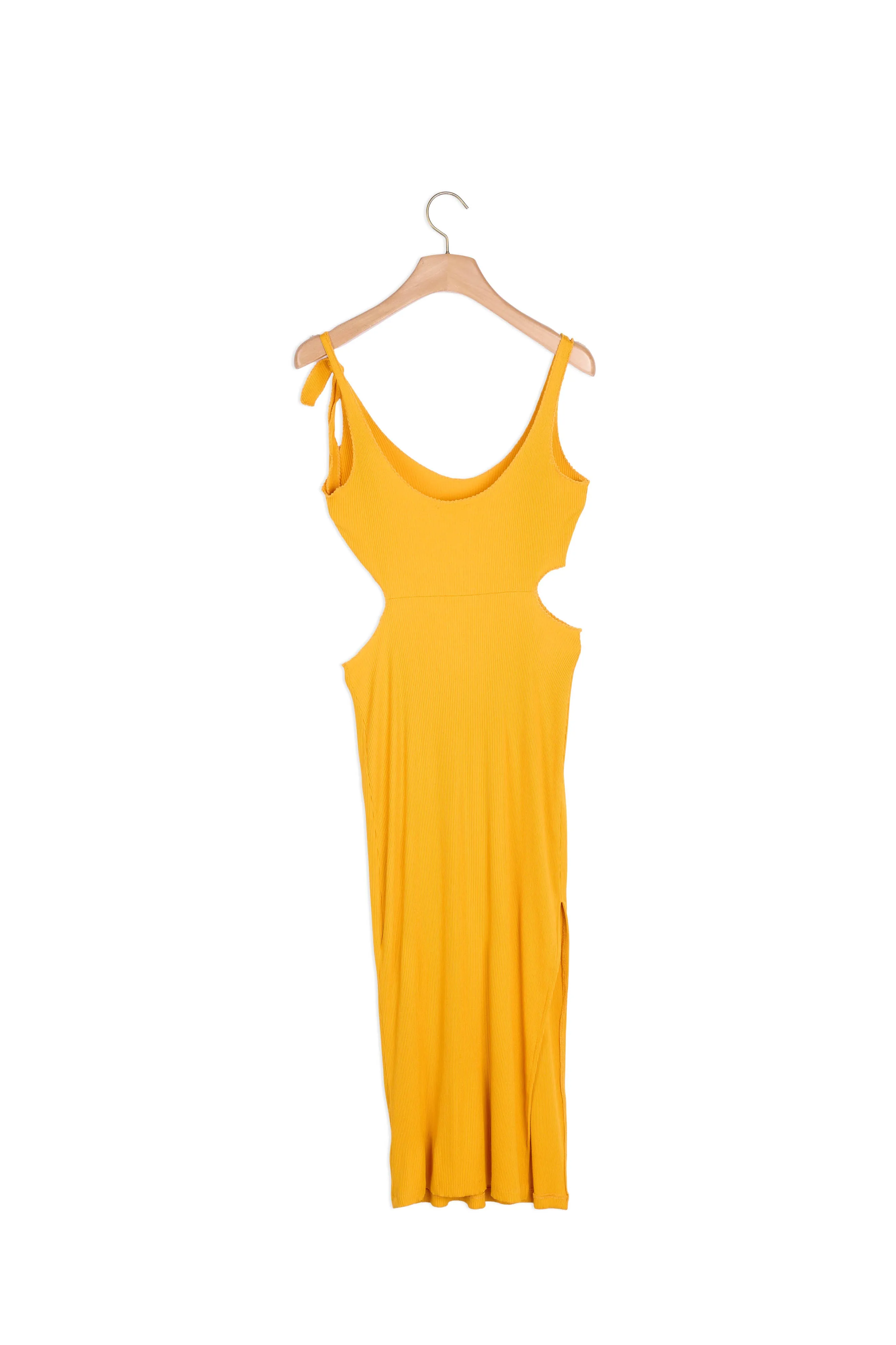 Robe midi ajourée sur les cotés
