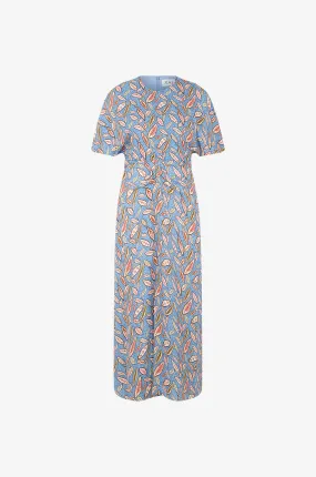 Robe midi en crêpe Marta Linden Sky