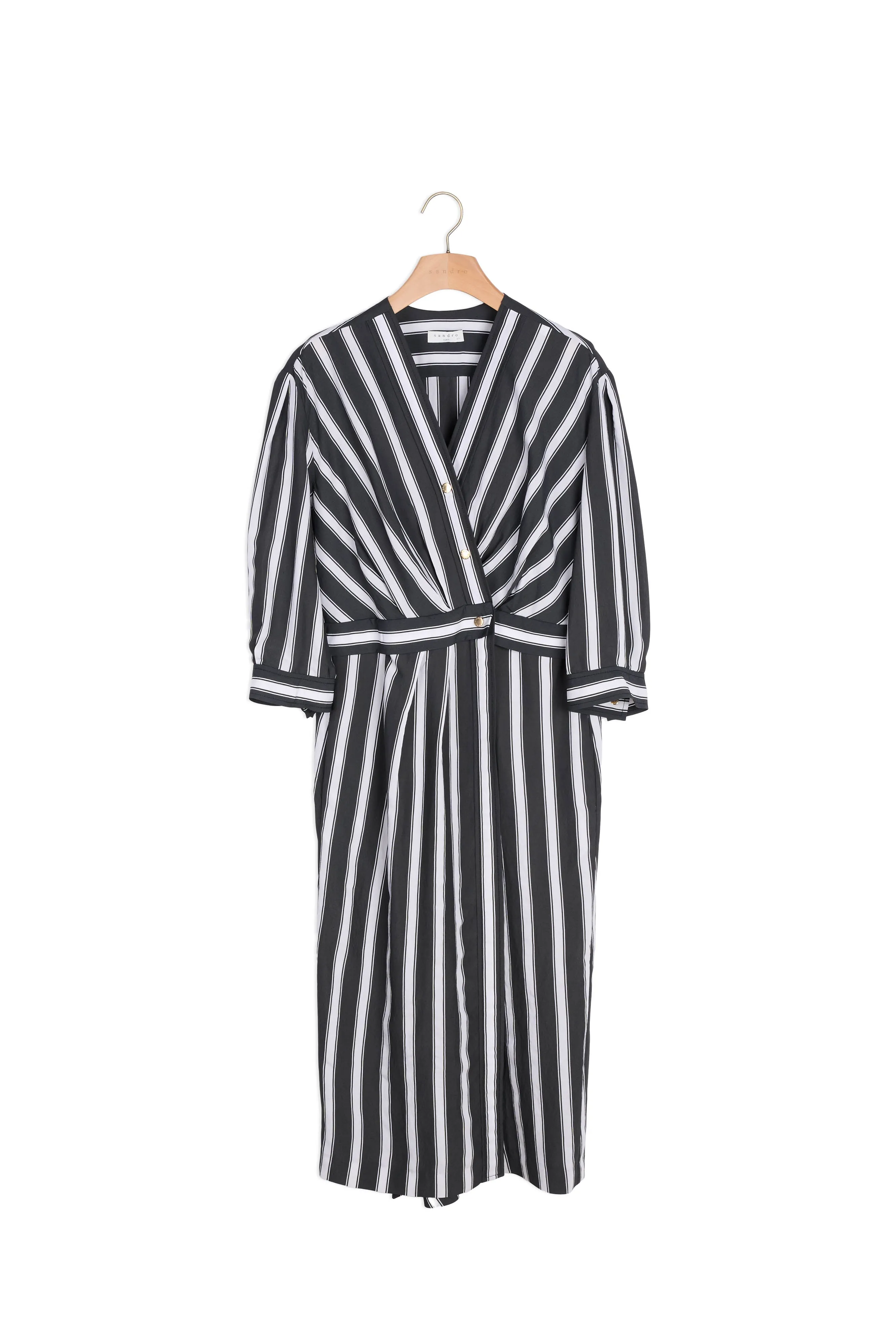 Robe midi à rayures contrastées