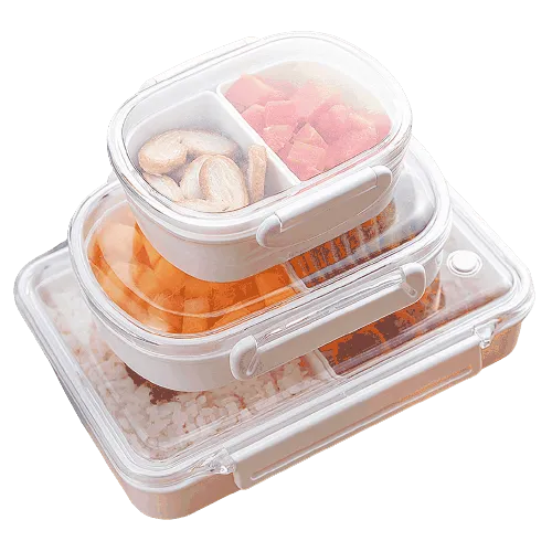 Récipient Plastique Compartimentée avec Couvercle transparent - Gadgets de Cuisine