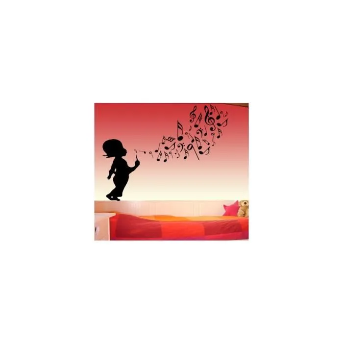 Stickers Enfant Musique Ref: A076 Gris clair 57x74 cm