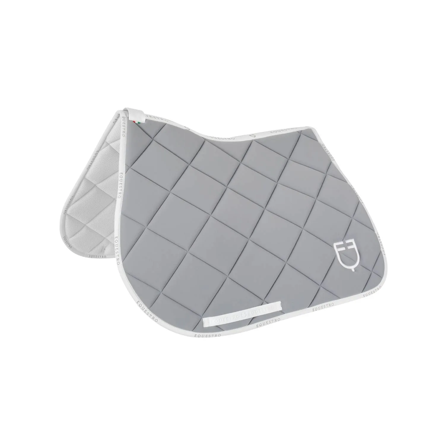 Tapis de selle technique logo gris/blanc- EQUESTRO