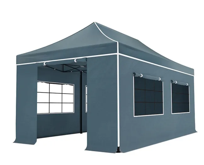 Tonnelle de jardin Easy Up pliable luxe 3x6m gris